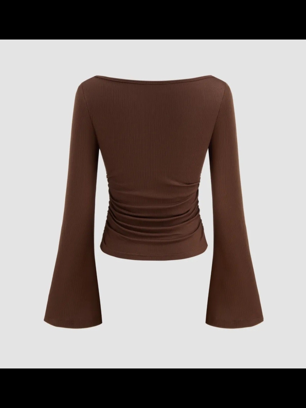 Cider Brown Ribbed Long Sleeve Top - Picture 4 of 6